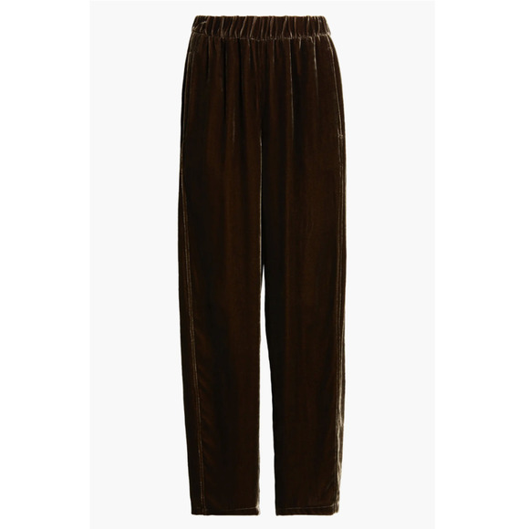 $288 Eileen Fisher Velvet Pull-On Lantern Ankle Pants | Sz M, Wren Brown - Picture 5 of 5